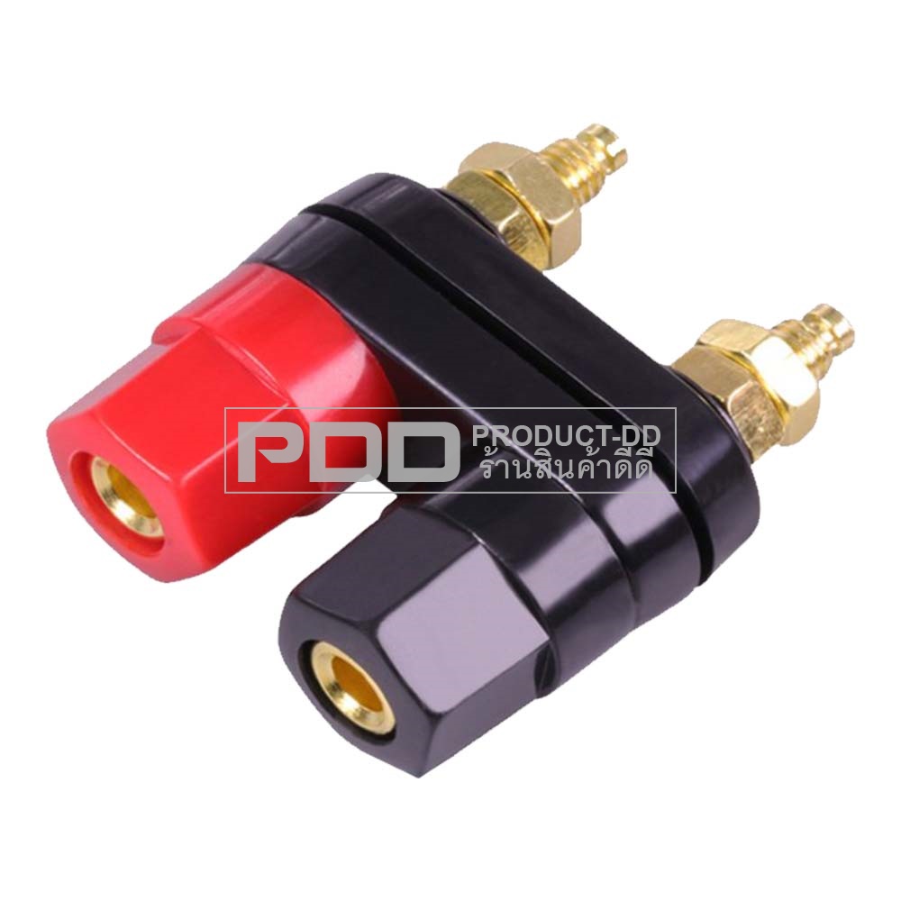 (แพค 2 ชิ้น) ขั้วลำโพง บานานาแจ๊ค 4 mm Banana Jack ตัวเมียแบบคู่หัวเหลี่ยม สำหรับยึดแท่น