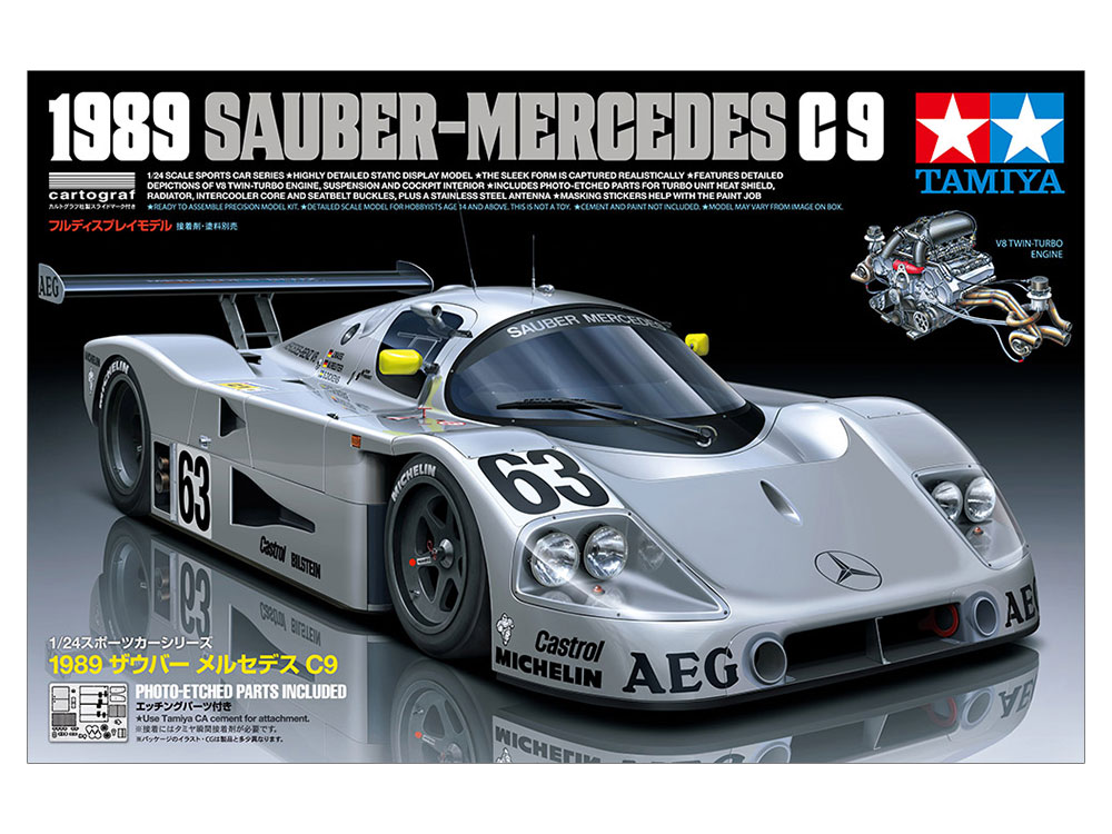 โมเดลรถแข่งจำลองทามิย่า ขนาด 1/24 TA24359 1989 Sauber Mercedes C9