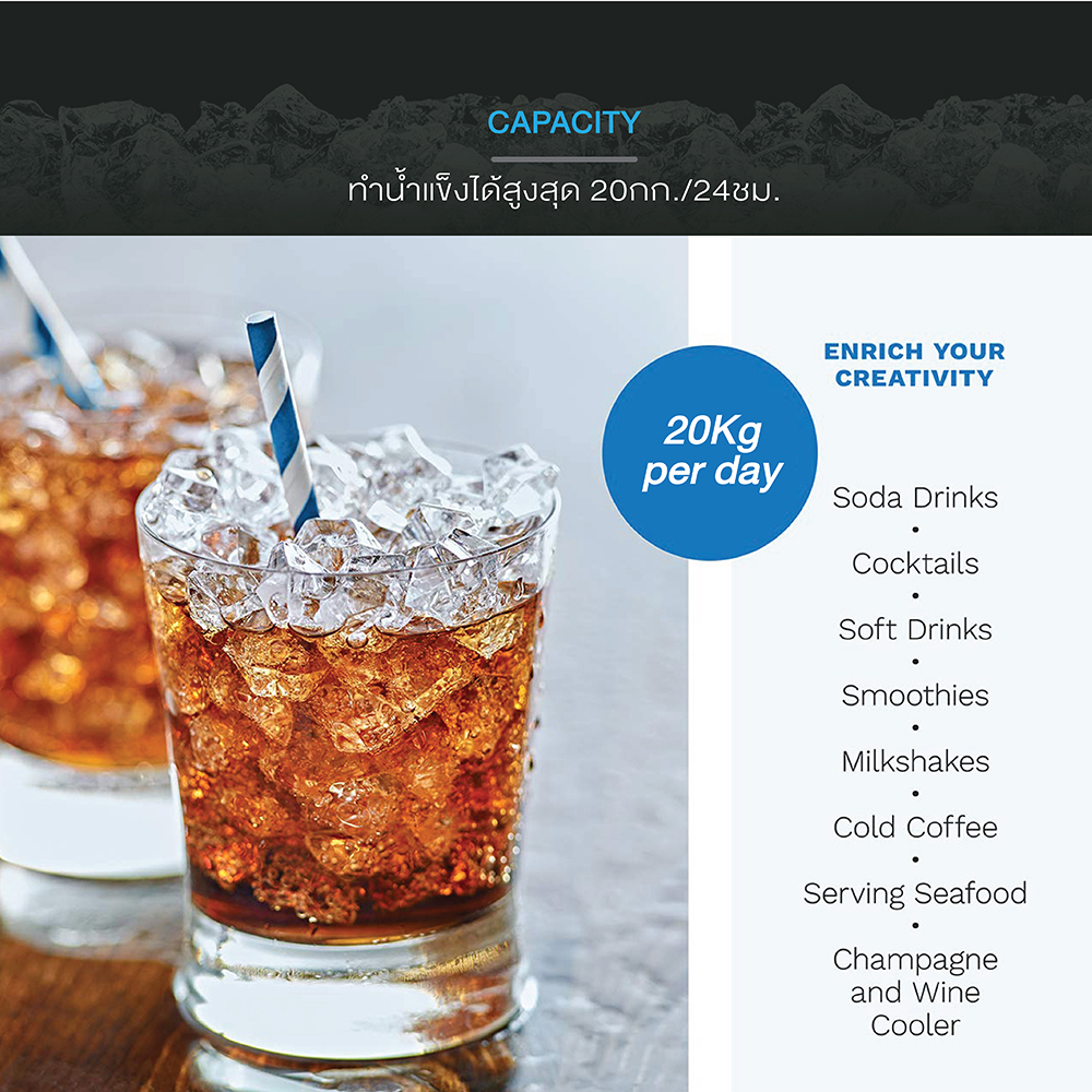 Rabbitice เครื่องทำน้ำแข็งเกล็ด รุ่น HZB-20N สำหรับใช้ในครัวเรื่อน 1-3 ท่าน