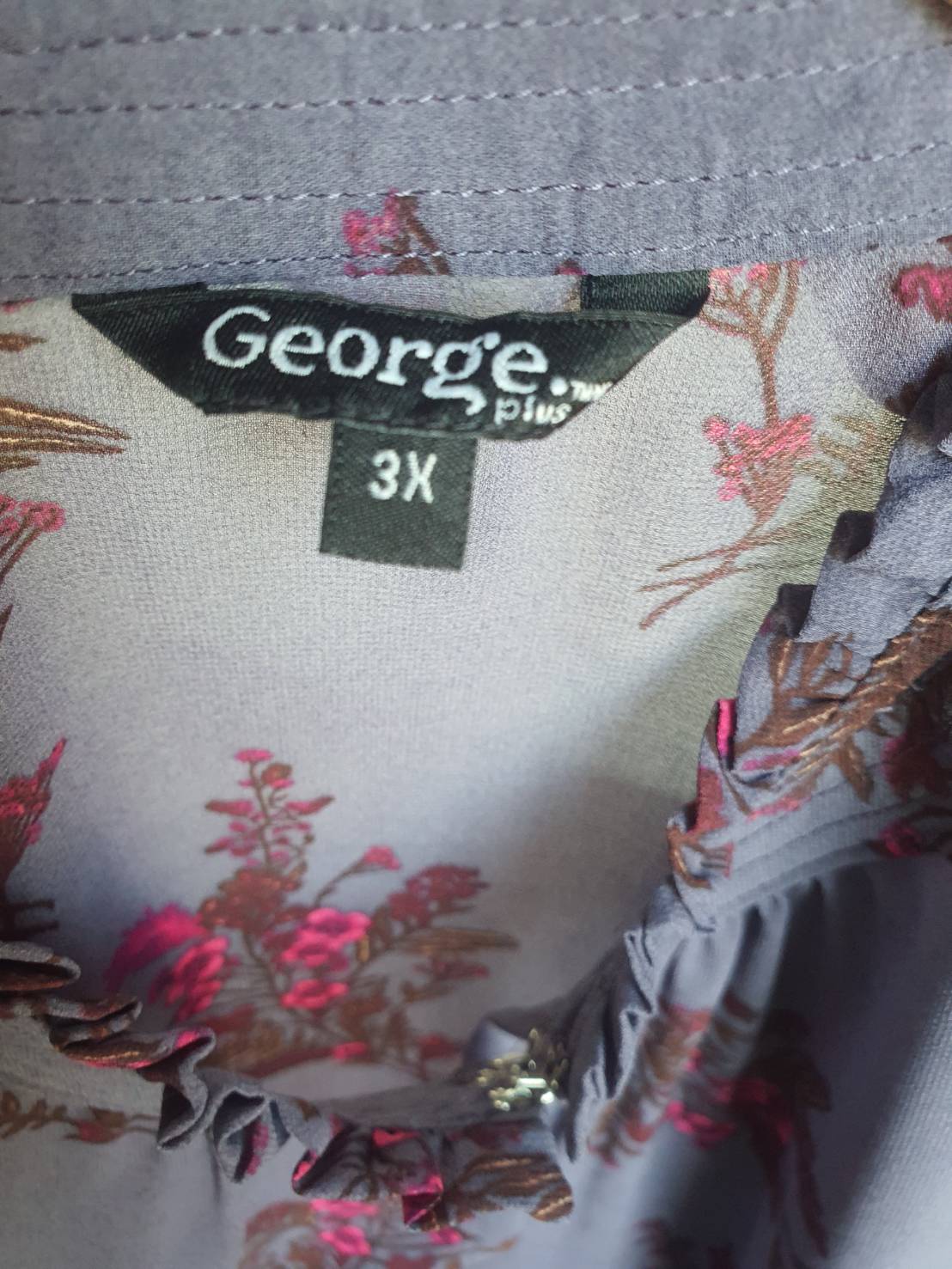 หมดค่ะ FF05373 เสื้อผ้าชีฟอง มือสอง สีม่วง แบรนด์ GEORGE อก free