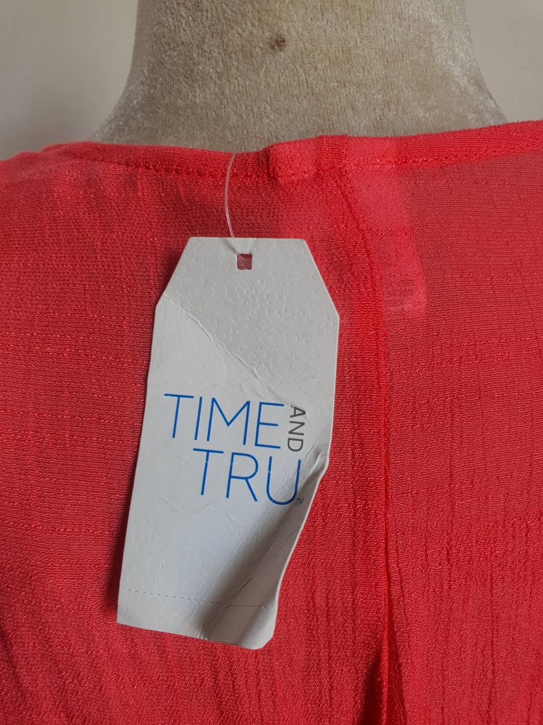 หมดคะ FF05271 เสื้อผ้ามือสอง สีชมพูส้ม แบรนด์ TIME AND TRU อก free