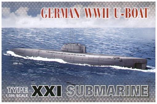 โมเดลเรือดำน้ำ AFV Club ขนาด 1/350 SE73501 XXI-U Boat