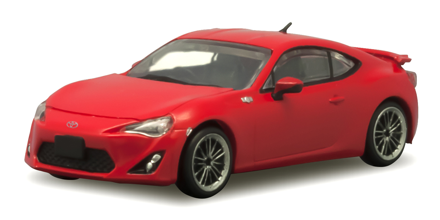 โมเดลรถญี่ปุ่นจำลองขนาด 1/64 เอฟทอย ชุดรถญี่ปุ่นคลาสสิค ชุด 5 #2-D Toyota86 ZN6 Red