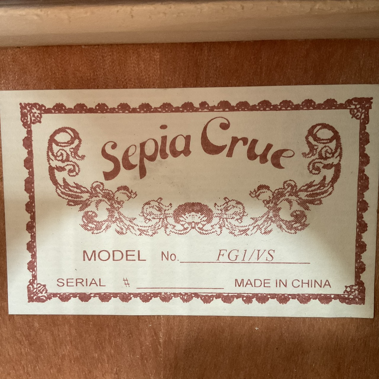 กีต้าร์โปร่ง Sepia Crue : FG1/VS