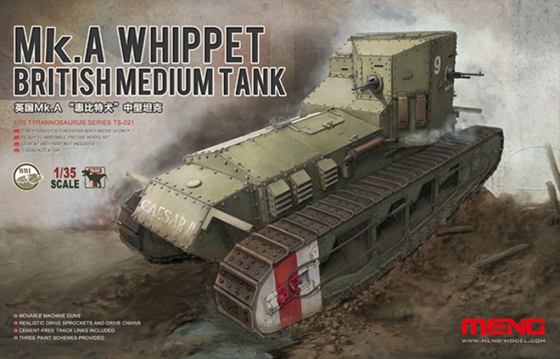 โมเดลรถถัง Meng Model ขนาด 1/35 TS-021 British Medium Tank MK.A Whippet