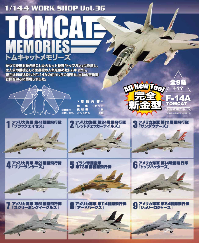 โมเดลเครื่องบินรบจำลอง ขนาด 1/144 ชุด Tom Cat Memories