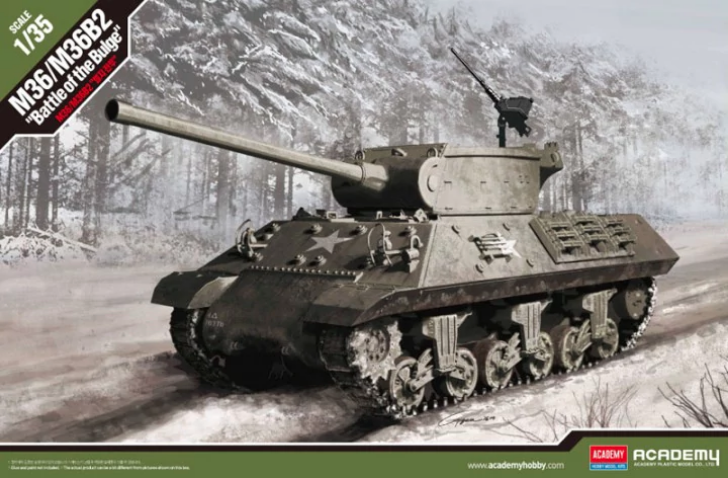 โมเดลรถถัง Academy ขนาด 1/35 AC13501 M36/M36B2 US Army "Battle of the Bulge"