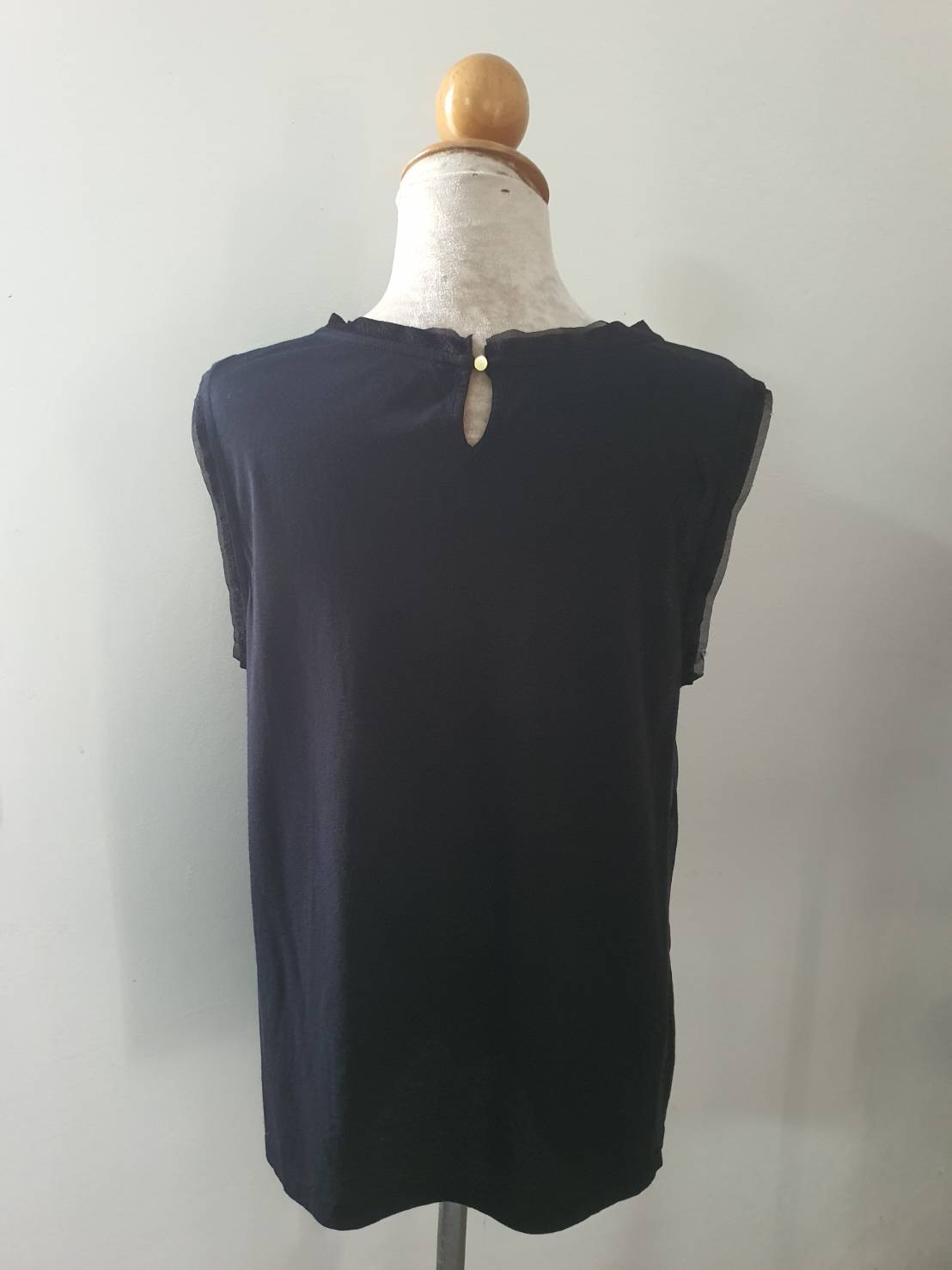 FF06462 เสื้อผ้ามือสอง สีดำ ชีฟอง ann taylor loft อก 42 นิ้ว