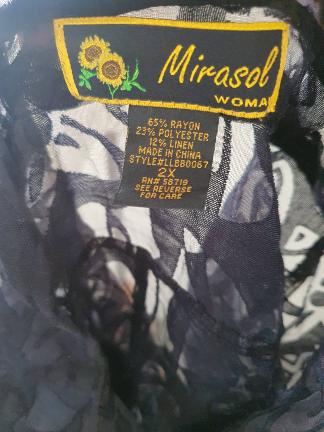 FF05913 เสื้อแฟชั่น ชีฟอง สีดำ มือสอง MIRASOL อก 52 นิ้ว