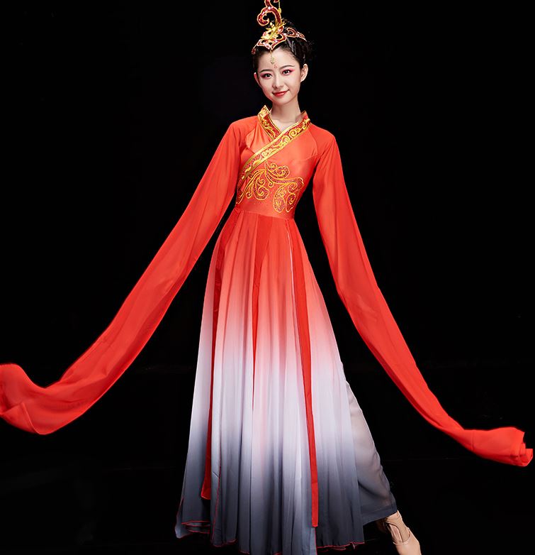 ชุดฟ้อนรำสตรีจีนแบบโบราณ 古典舞演出服女 Chinese Women Classical Dance Dress
