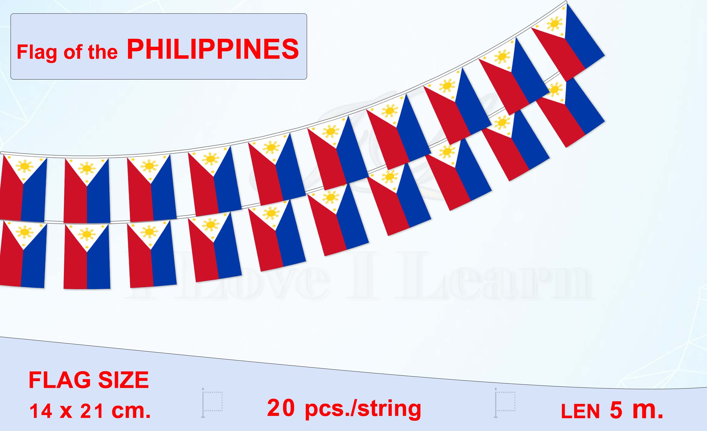 ธงชาติฟิลิปปินส์ ธงราวประเทศสาธารณรัฐฟิลิปปินส์ ang pilipinas Maliit na pambansang watawat The Philippines National Flag Small Flag for Decoration ธงชาติประเทศสาธารณรัฐฟิลิปปินส์ สำหรับประดับตกแต่งในงาน ตกแต่งสถานที่ ราคาถูก