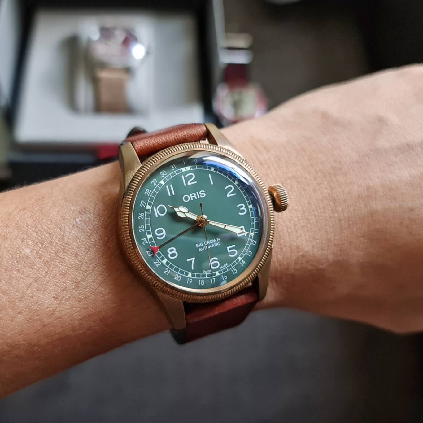 นาฬิกา Oris Big Crown Pointer Date 80th Anniversary 40mm สายหนัง มือสอง ของแท้