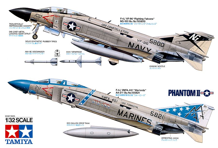 โมเดลเครื่องบิน Tamiya ขนาด 1/32 TA60306 McDonnell Douglas F-4J Phantom
