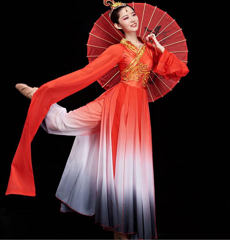 ชุดฟ้อนรำสตรีจีนแบบโบราณ 古典舞演出服女 Chinese Women Classical Dance Dress