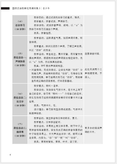 หนังสือบทเรียนสำหรับการสอนภาษาจีนสำหรับต่างชาติ ระดับ 3 (สำหรับเยาวชน) 国际汉语教学优秀课例集3（青少年）Exemplary Lessons of International Chinese Teaching 3 (For teenagers)