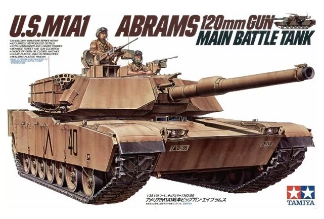โมเดลรถถังทามิย่า ขนาด 1/35 Tamiya TA35156 U.S.M1A1 Abrams Kit