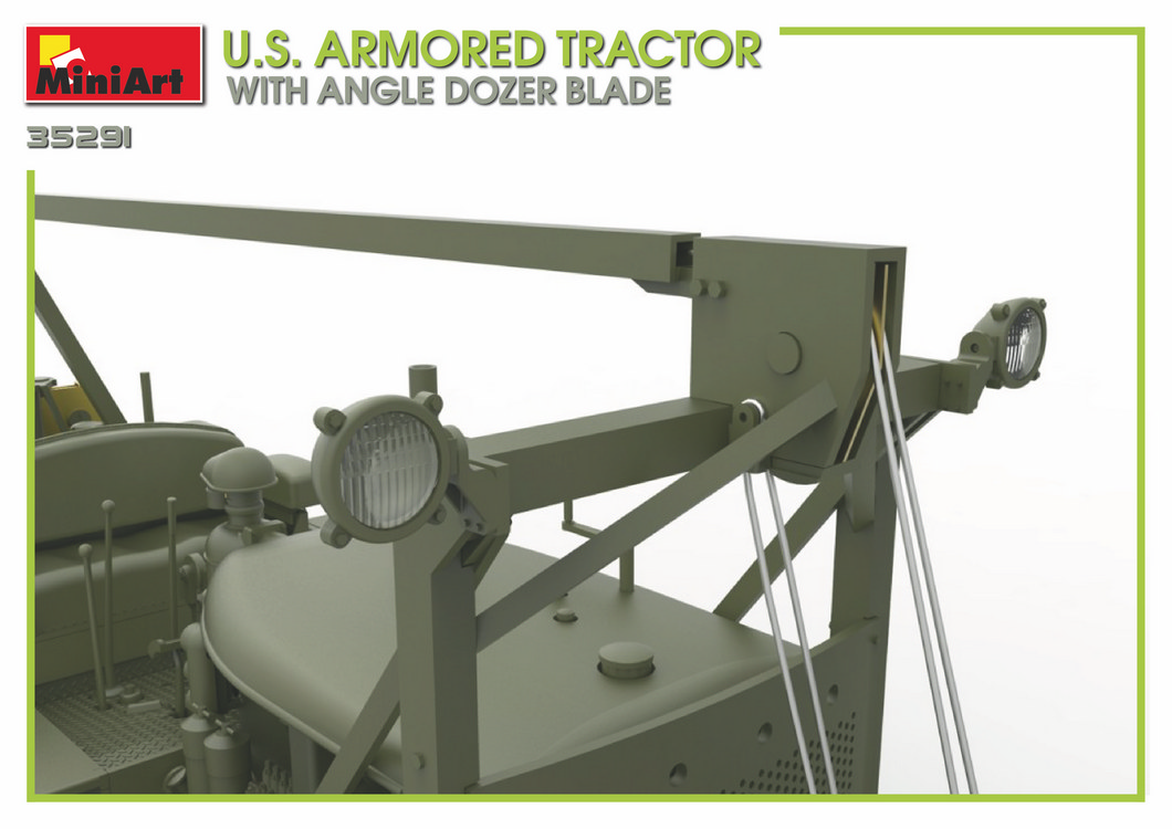 โมเดลรถแทรกเตอร์ทหาร MiniArt ขนาด 1/35 MI35291 U.S. Armored Tractor With Angle Dozer Blade