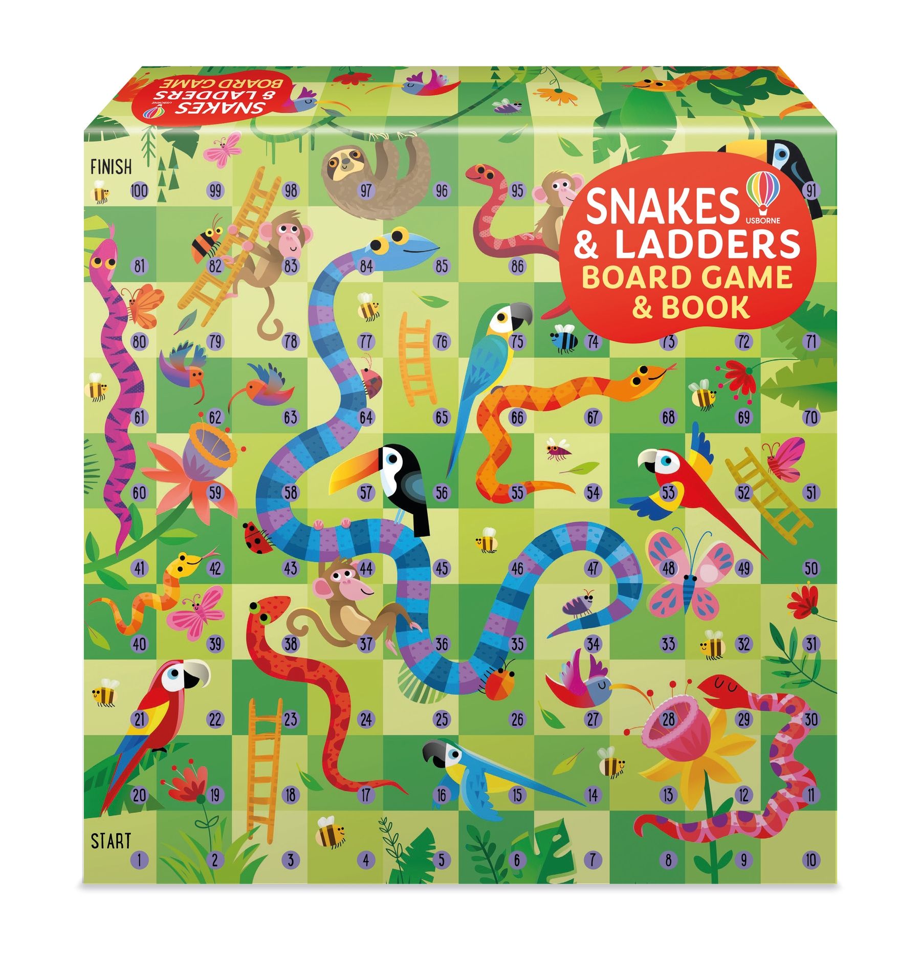 USBORNE SNAKES AND LADDERS BOARD GAME BY DKTODAY