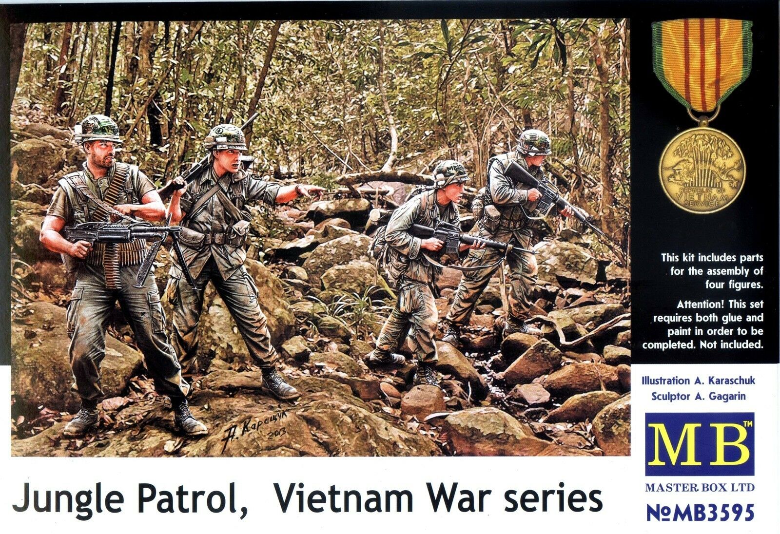 โมเดลฟิกเกอร์ Master Box ขนาด 1/35 MB3595 Jungle Patrol , Vietnam War Series