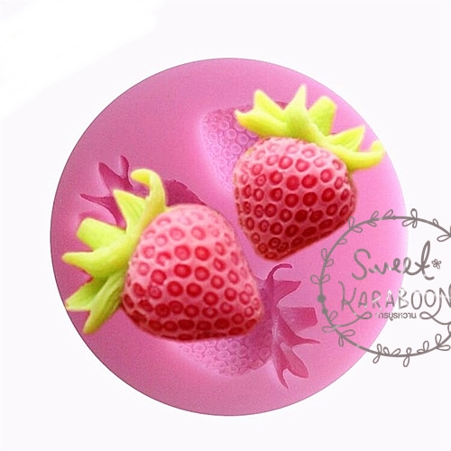 พิมพ์สบู่ซิลิโคน LITTLE STRAWBERRY ขนาด 5 กรัม 3 หลุม