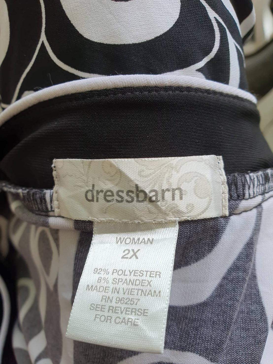 FF04938 เสื้อผ้ามือสอง สาวอวบ พลัสไซส์ สีดำลาย แบรนด์ dressbarn อก 40-44 นิ้ว