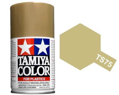สีพ่นโมเดลรถ สีพ่นโครงรถ สีสเปรย์ทามิย่า Tamiya Spray Color TS-75 Champagne Gold (100 ml)