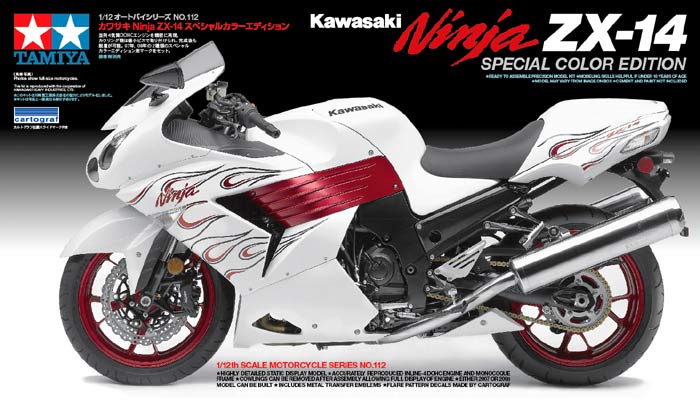 โมเดลมอเตอร์ไซด์ทามิย่า ขนาด 1/12 Tamiya TA14112 Ninja ZX-14 Special Color Edition