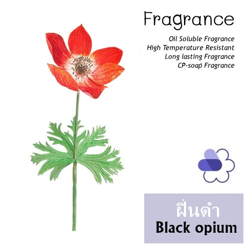 Opium (Black Opium) หัวน้ำมันหอม ฝิ่น (ฝิ่นดำ) Wram Spicy Nutty พลังแห่งเสน่ห์ จากกลิ่นหอมเย้ายวนของกาแฟ และดอกฝิ่นอันล้ำค่า ละลายในแอกอฮอล์และน้ำมัน-ทนความร้อนสูง / ไม่ เร่งเทรซ COA