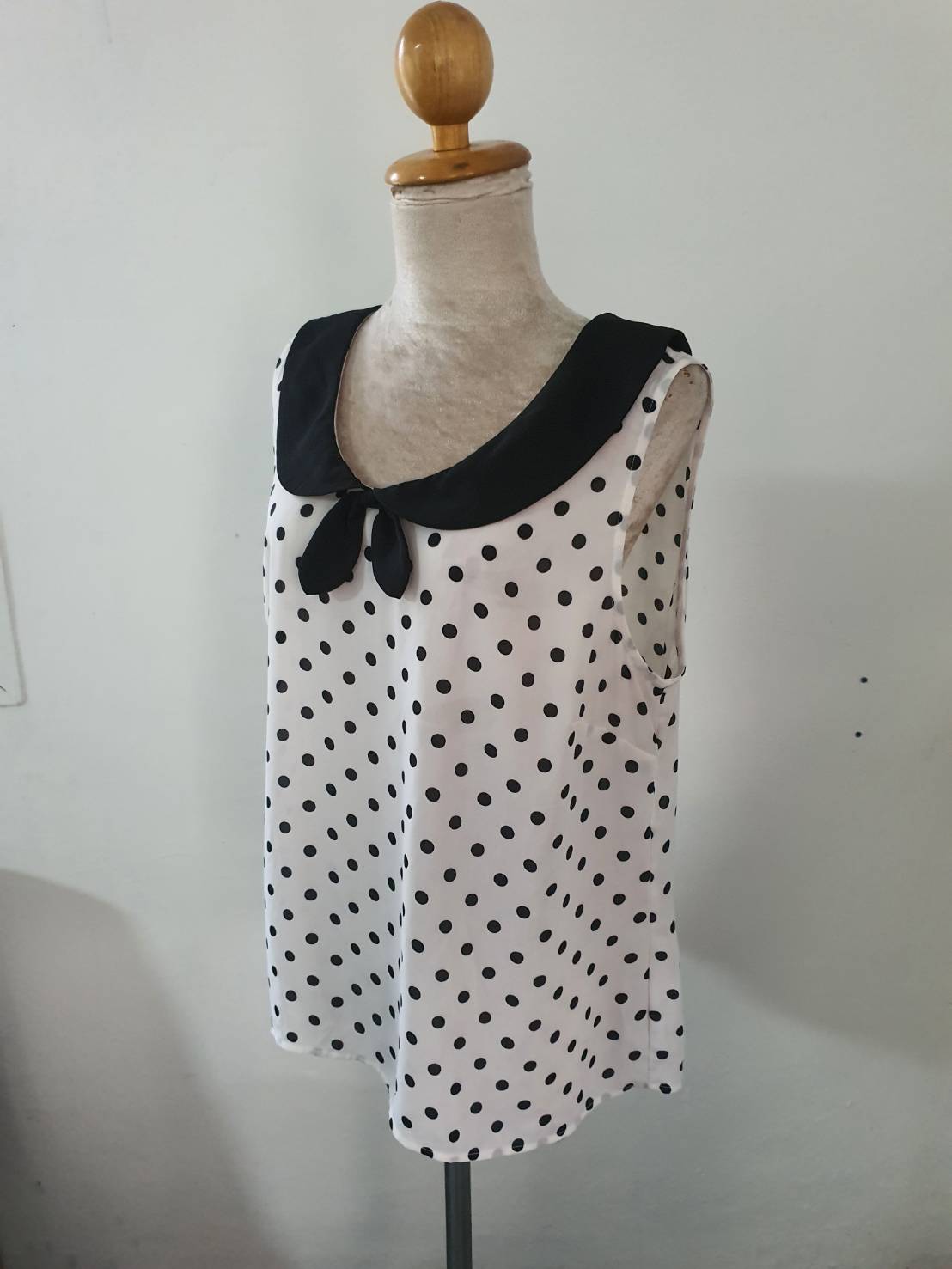 FF05656 เสื้อแฟชั่นชีฟอง แขนกุด มือสอง REVIEW อก 42 นิ้ว