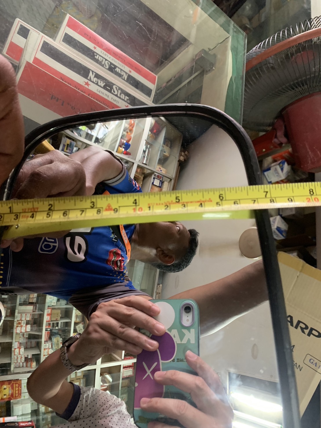 กระจกมองข้าง ISUZU KS21 KS22 ดำตรง