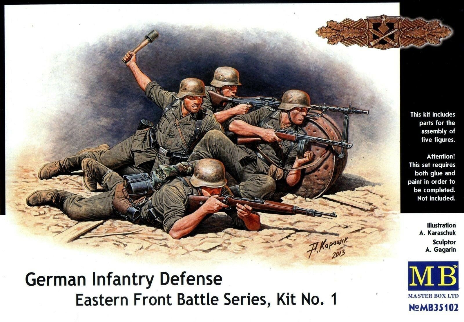 โมเดลฟิกเกอร์ Master Box ขนาด 1/35 MB35102 German Infantry Defense , Eastern Front Battle Series , Kit No.1