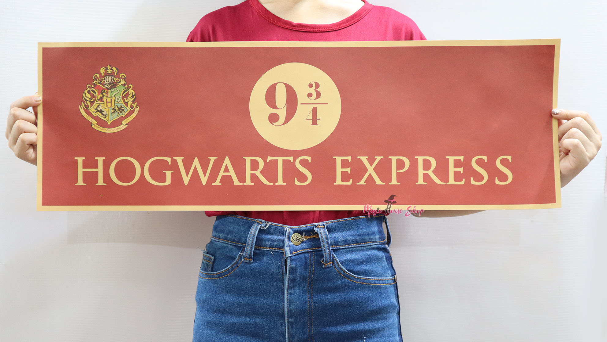 โปสเตอร์ ป้ายชานชาลาเก้าเศษสามส่วนสี่ แบบกระดาษ180แกรม ขนาด71x24cm.