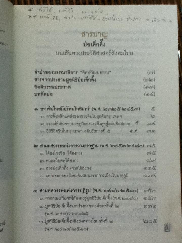 ป่อเต็กตึ๊ง บนเส้นทางประวัติศาสตร์สังคมไทย/ กรรณิการ์ ตันประเสริฐ บรรณาธิการ