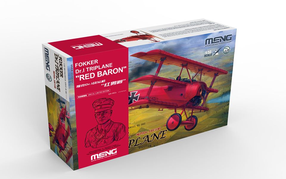 โมเดลเครื่องบิน Meng Model ขนาด 1/32 QS-002s Fokker Dr.I Triplane
