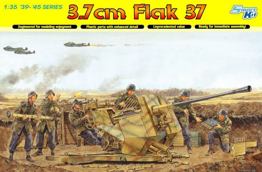 โมเดลรถถัง Dragon Models 1/35 DGM6483 3.7cm FLAK37 1/35 Scale