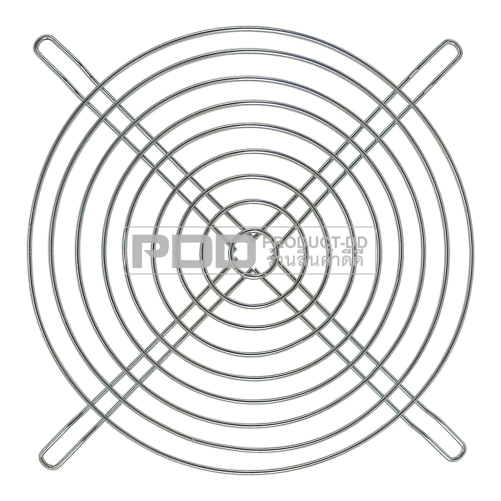 ตะแกรงพัดลมเหล็กชุบ พร้อมน็อตสกรู 4x15 มม. (JP M4x15) สำหรับพัดลมแบบเหลี่ยม 7 นิ้ว 18x18 ซม.