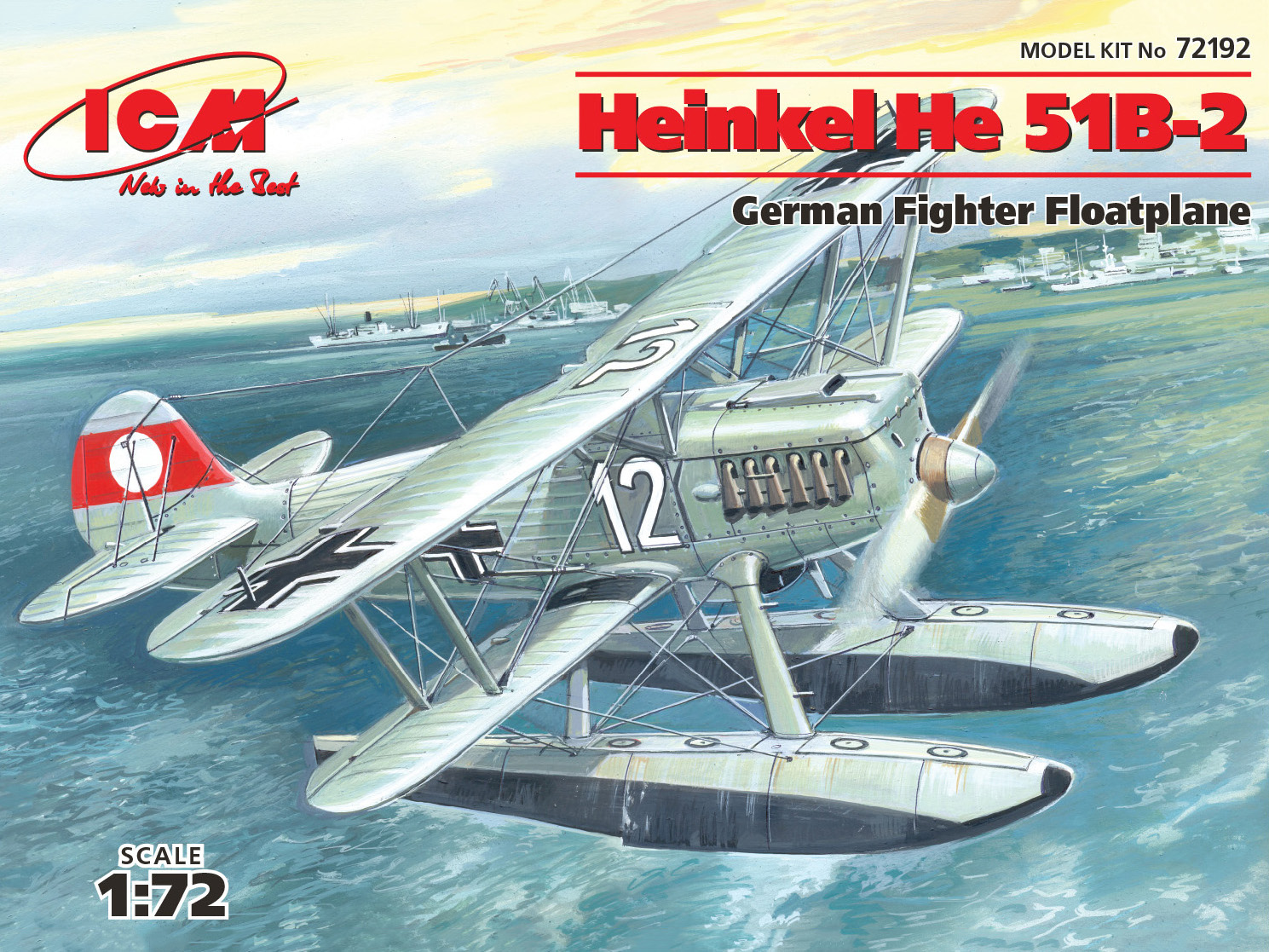 โมเดลเครื่องบิน ICM ขนาด 1/72 ICM72192 Heinkel He 51B-2 German Floatplane Fighter