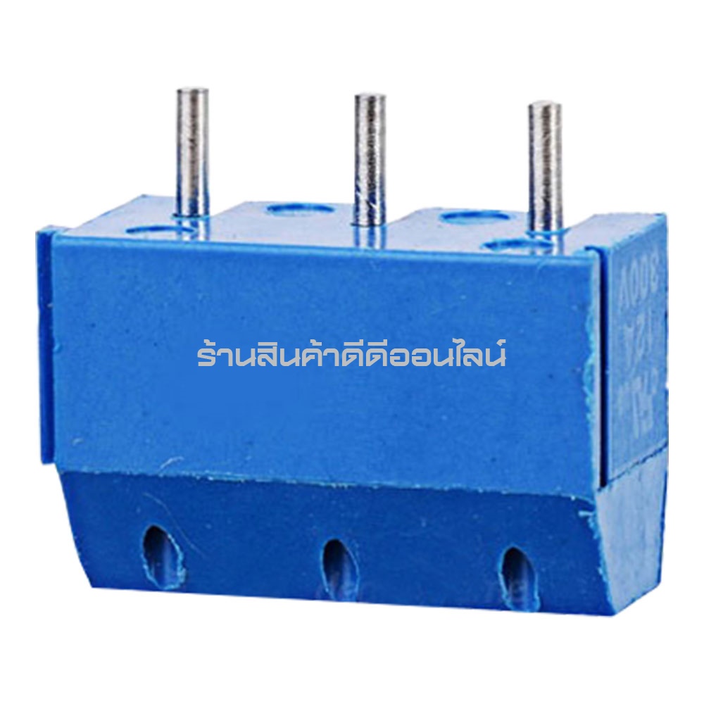 (แพค 4 ชิ้น) ขั้วต่อเทอร์มินอลบล็อกสีฟ้า 3 ขา 301-3P แบบบัดกรีบนแผง PCB ระยะขาห่าง 5 มม.