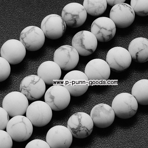 ฮาวไลท์ - Natural Howlite 6 มม. แบบด้าน (20 เม็ด)