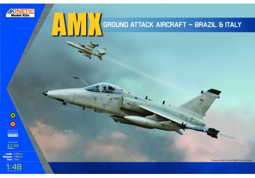 โมเดลเครื่องบินรบ Kinetic Model 1/48 KI-K48026 AMX GROUND ATTACK AIRCRAFT - BRAZIL&ITALY SINGLE SEAT FIGHTER