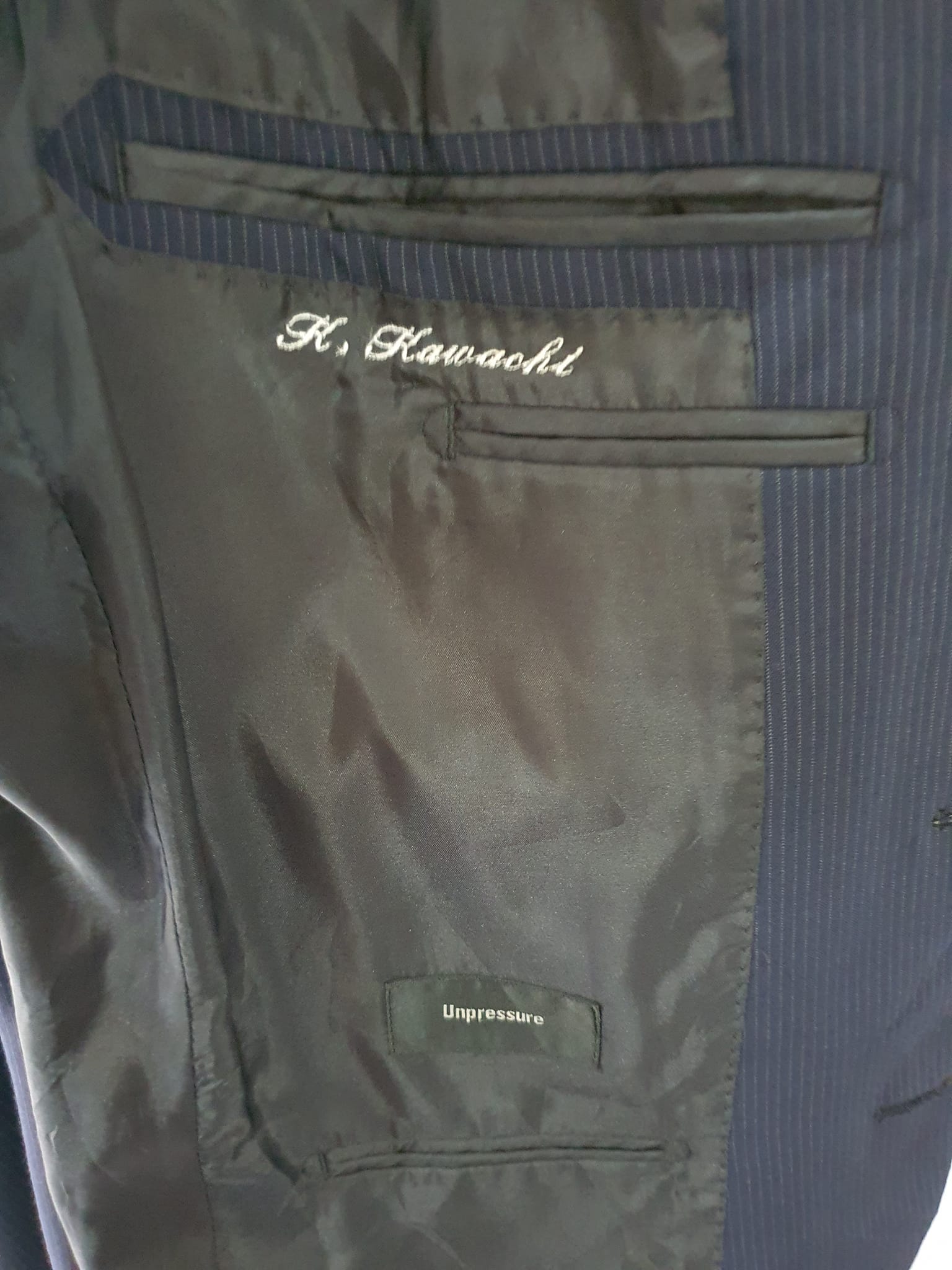 ขายแล้วSuit0018 เสื้อสูท มือสอง สีกรมท่าลาย unpressure อก 36 นิ้ว