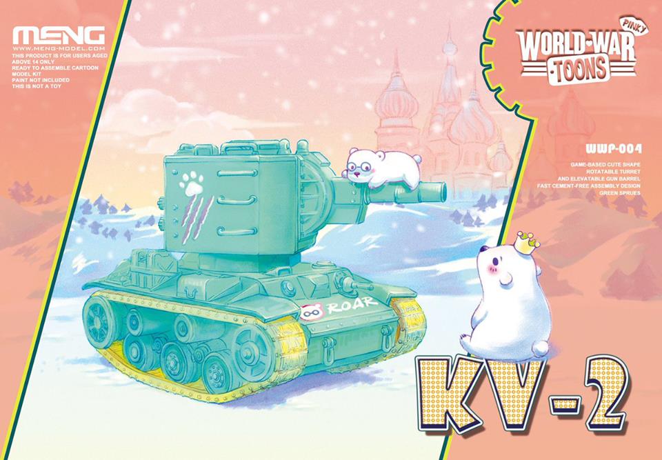 โมเดลรถถังการ์ตูน Meng Model World War Toons Cute Tank WWP-004 Soviet Heavy Tank KV-2 Mint Green Ver.