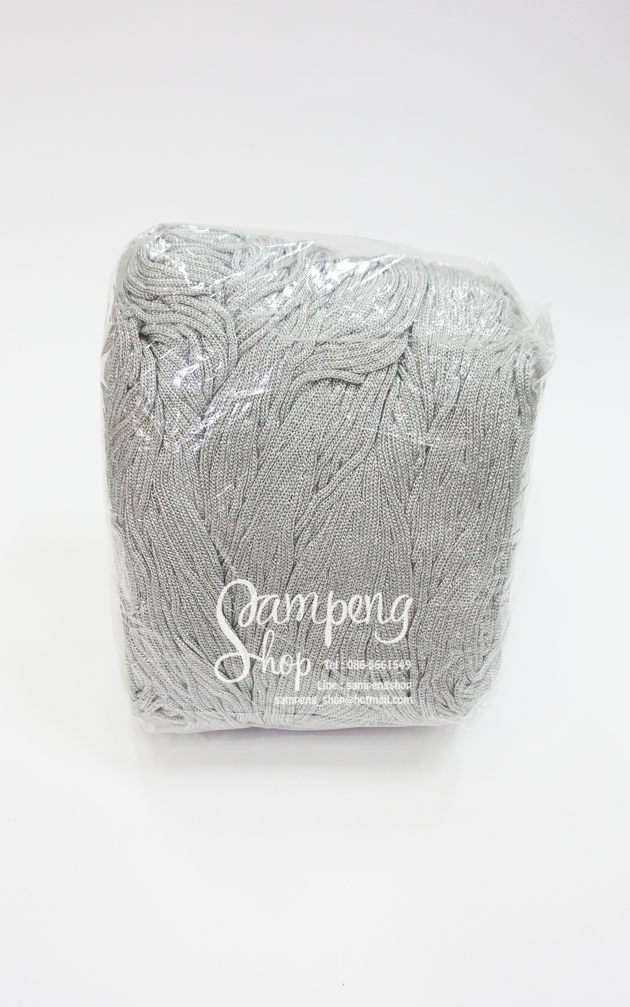 เชือกร่ม สีเทาดิ้นเงิน