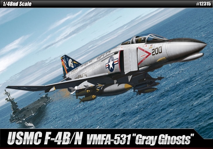 โมเดลเครื่องบินจำลอง Academy ขนาด 1/48 AC12315 USMC F-4B/N "VMFA-531 Gray Ghosts"