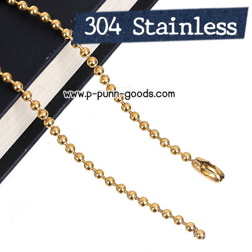 สร้อยคอ Stainless Steel Ball Chain 3มม. สีทอง 24 นิ้ว