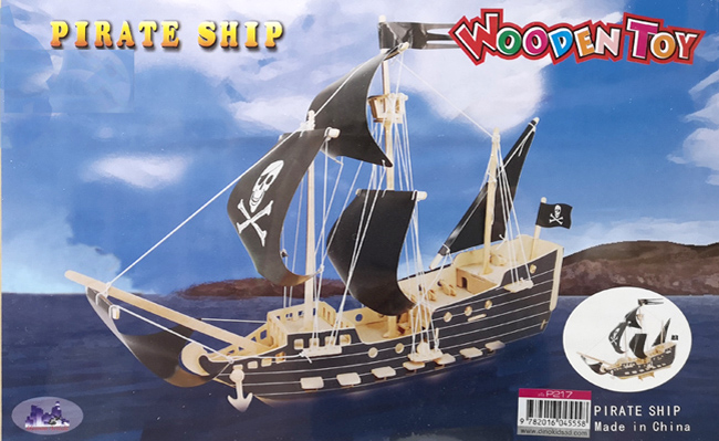 Dinokids3D ตัวต่อไม้ 3 มิติ โจรสลัด Pirate ship จิ๊กซอว์ไม้ โมเดลไม้ 3 มิติ