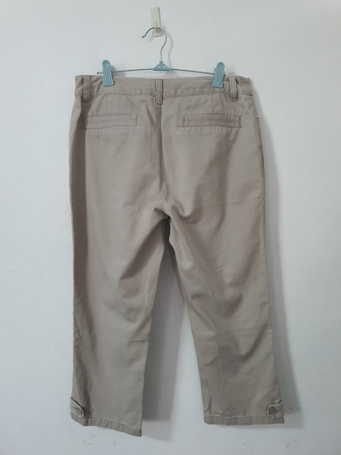 FF06535 กางเกงผ้า สีเบจ มือสอง bossini เอว 29 นิ้ว