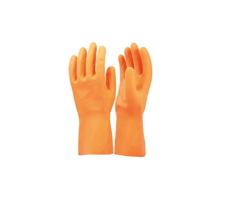 ถุงมือยาง (สีส้ม)