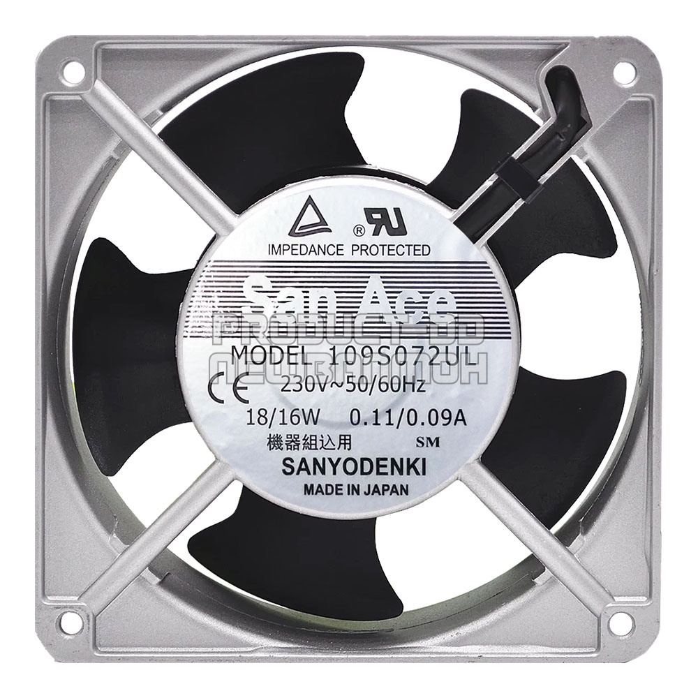 109S072UL พัดลมระบายความร้อน AC 220V บอลแบริ่ง Ball Bearing ขนาด 4.5 นิ้ว (12x12x3.8 ซม.)