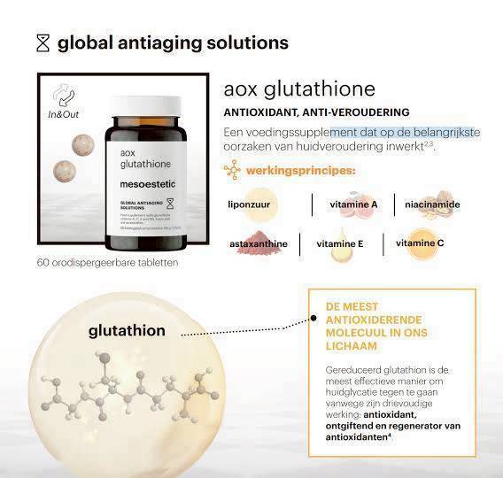 Mesoestetic AOX Glutathione Glutathione Supplement 60 Caps